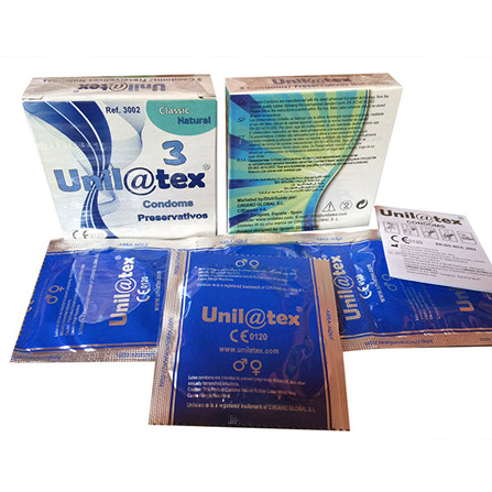 Preservativos Unilatex en cajas de 3 unidades